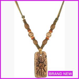 Bohemian Ceramic Pendant Necklace Handmade Retro Ethnic Boho Jewelry Gift